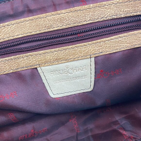 Gorgeous Anuschka Bag. Hand Painted Shoulder Bag. Blue And Rose Pattern. - Picture 15 of 16